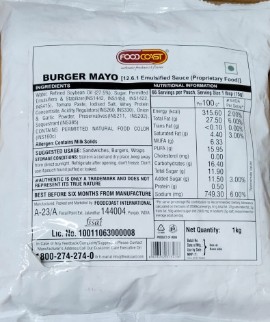 FOODCOAST-BURGER MAYO 1KG