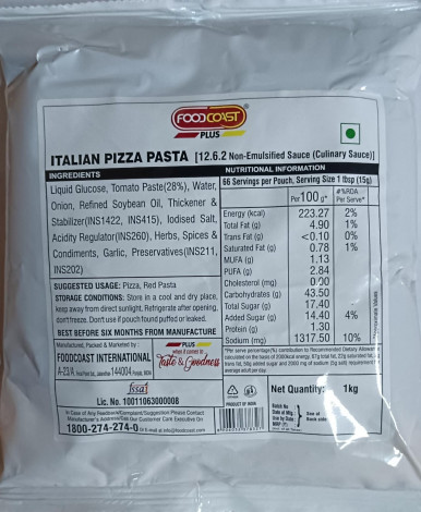 FOODCOAST-PLUS ITALIAN PIZZA PASTA 1KG