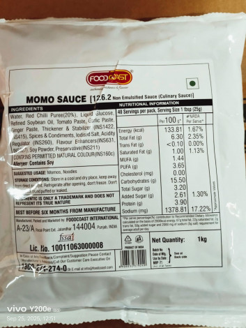 FOODCOAST MOMO SAUCE 1KG