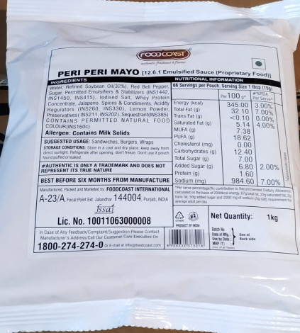 FOODCOAST-PERI PERI MAYO 1KG