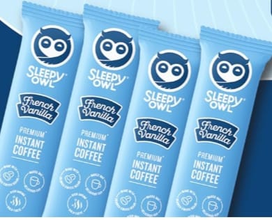 SLEEPY OWL- FRENCH VANILLA PREMIUM INSTANT COFFEE SACHAT 1.5GX25PCS