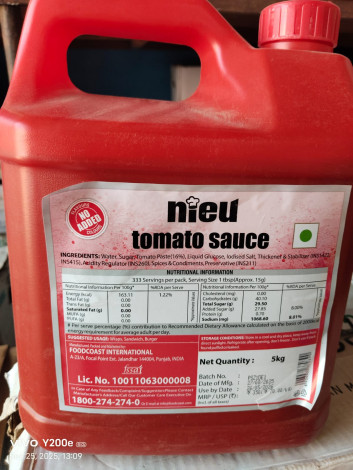 FOODCOAST-NIEU TOMATO SAUCE (JERRYCAN) 4X5