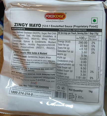 FOODCOAST-ZINGY MAYO 1KG
